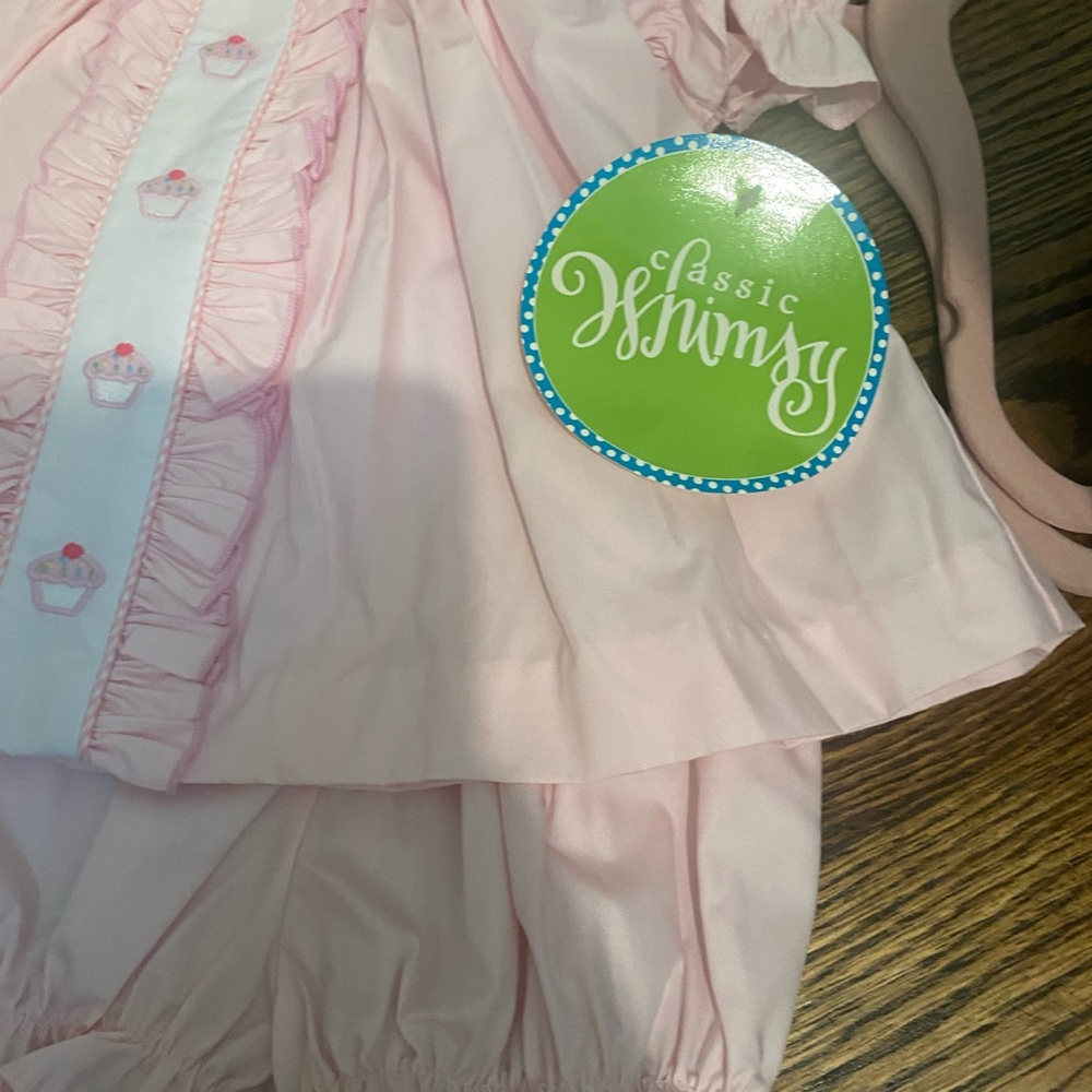Classic Whimsy Pink Dress with Cupcake Print